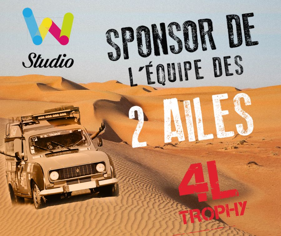 WStudio sponsor de l'équipe des 2 ailes pour le 4L Trophy