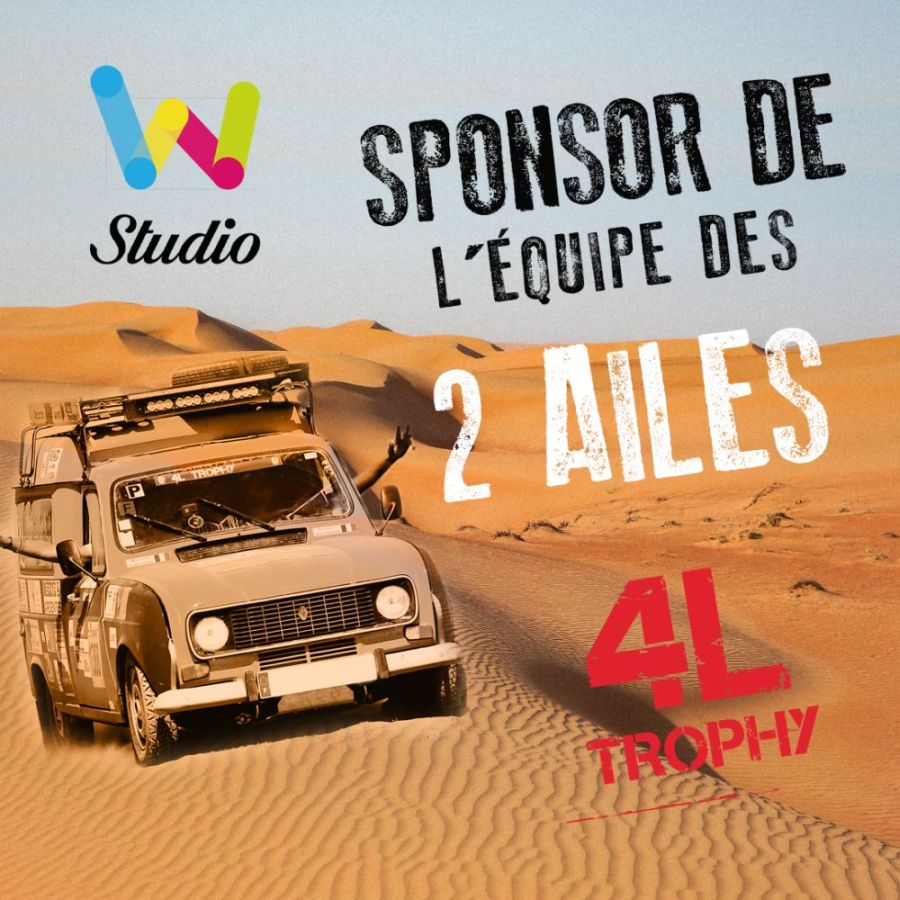 WStudio est sponsor de l'équipe des 2 ailes pour le 4L Trophy